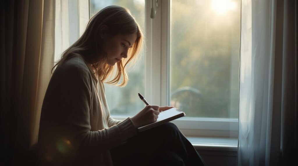 Quiet self reflection through journaling before setting goals for 2026